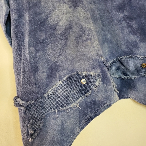 Cottonseed Lagenlook Asymmetrical hem Cotton top size XS/S Coastal - Picture 2 of 10